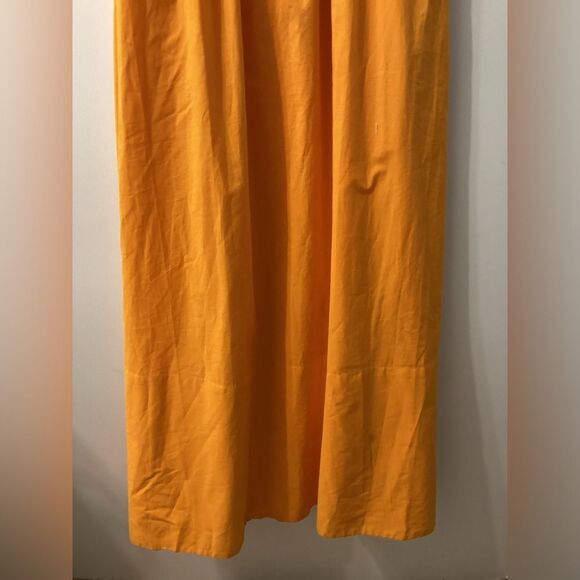 Farm Rio Orange Cotton Maxi Dress Sweetheart Neckline Bustier Flowy - Picture 6 of 16